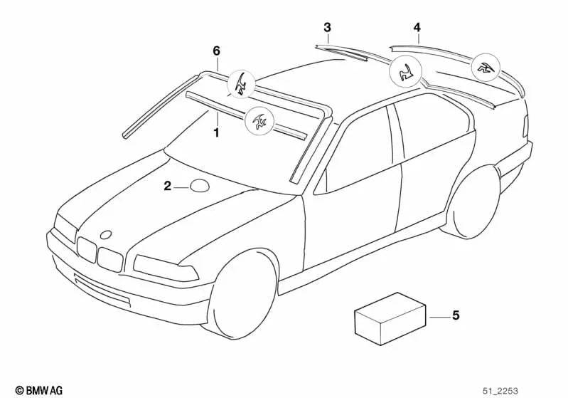 Abdeckung para BMW Serie 3 E36 (OEM 51312268576). Original BMW