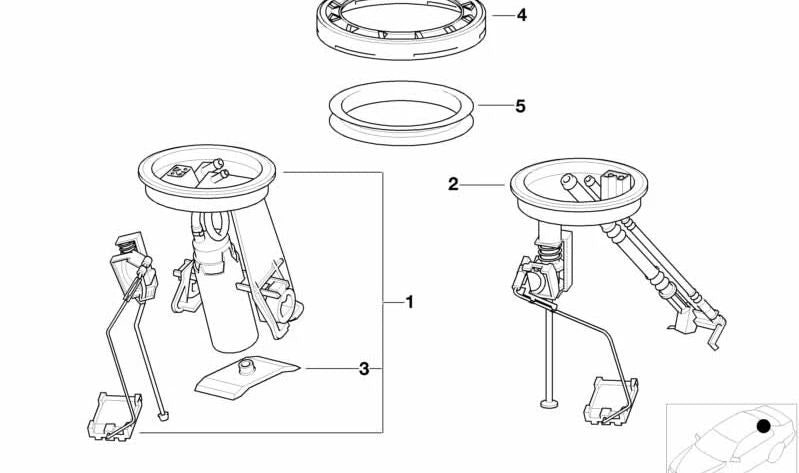 Unidade de remessa de combustível à direita OEM 16141184748 para BMW E36. Peça original da BMW.