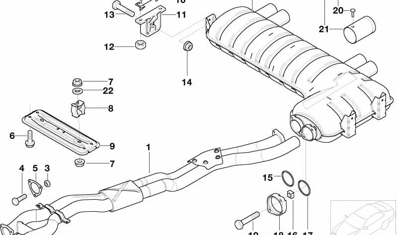 Tubo de escape traseiro para BMW E46. BMW genuíno. . BMW genuíno