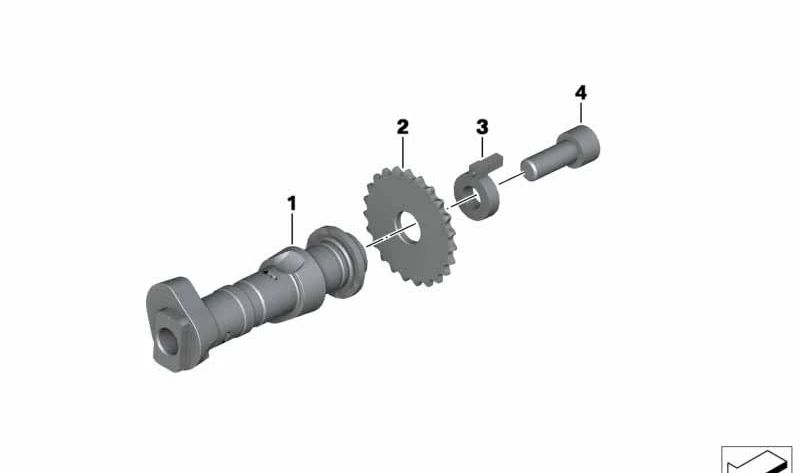 Árbol de levas OEM 11317670068 para BMW Motorrad HP2 Megamoto, R 1200 GS, R 1200 RT, R 1200 R y R 1200 ST. Compatible con modelos RK25, RK26, RK27, RK28. Pieza original BMW Motorrad.