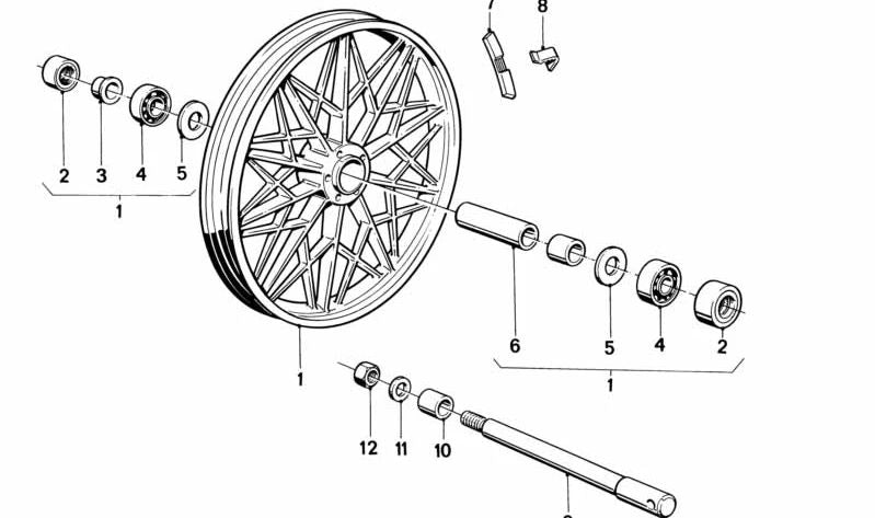 Llanta delantera de aleación 18" plateada OEM 36312302284 para BMW Motorrad R248. Original BMW.