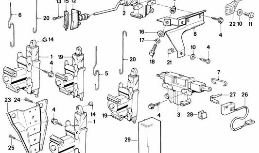 Right connector for BMW 3 Series E30 (OEM 51211945596). Original BMW