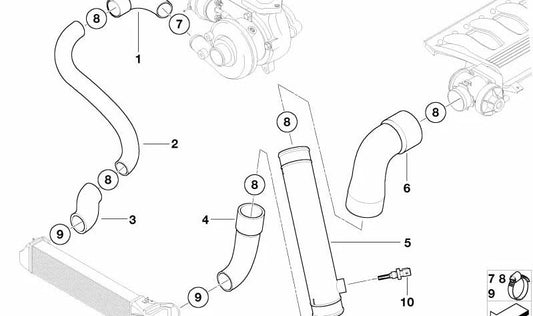 Pressure pipe OEM 11617787352 for BMW E46. Original BMW.
