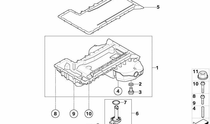 Junta metálica OEM 11137841085 para BMW E90, E92, E93. Original BMW.