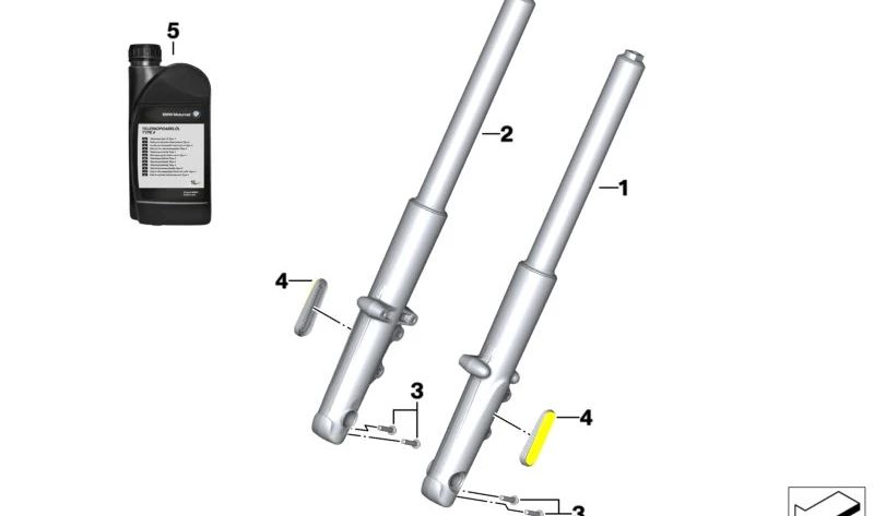 Rama de horquilla izquierda OEM 31427105801 para motos BMW R 18, R 18 Classic, R 18 Roctane. Original BMW Motorrad.