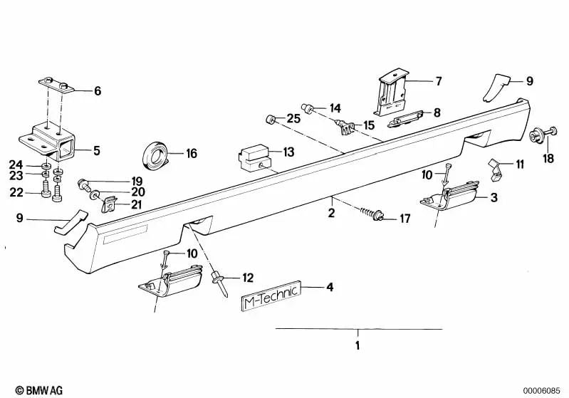 Folio derecho OEM 51711926198 para BMW Serie 6 E24. Original BMW.