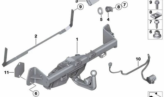 Trailer Hitch Switch Bracket for BMW 3 Series F30, F31 and 4 Series F32, F33, F36 (OEM 71606799607). Original BMW
