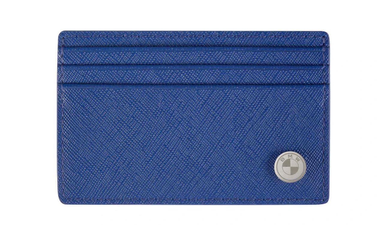 Tarjetero de piel azul OEM 80215B319B2 para BMW {todos los modelos}. Ideal para guardar tarjetas. 6 compartimentos, diseño elegante. Accesorio Original BMW.