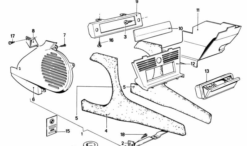 Tapón guantera OEM 51161858926 para BMW E12. Original BMW.