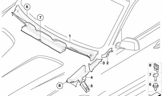 Coat droit OEM 51713402958 pour BMW X3 E83, E83 LCI. BMW d'origine.