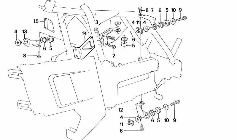 Soporte derecho OEM 46632309098 para motos BMW K75 RT, K75 C, K75 S... y más. Original BMW Motorrad.
