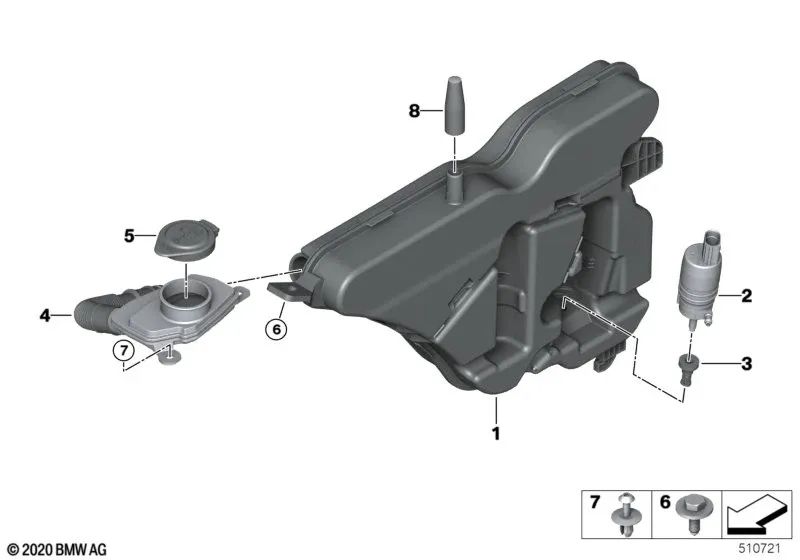 Deaerator for BMW G80, G80N, G81, G81N, G22, G22N, G23, G23N, G26, G26E, G26F, G26N, G82, G82N, G83, G83N (OEM 61669878908). Genuine BMW