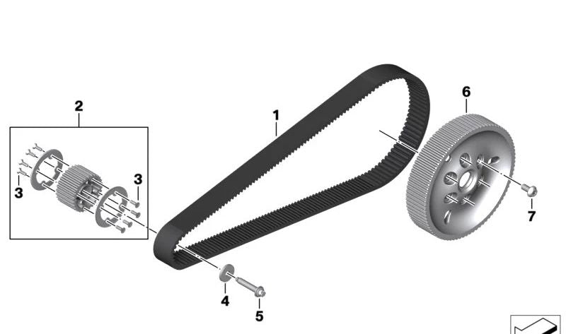 Correa dentada OEM 33831600363 para BMW Motorrad CE04 K07 (2021-2024). Original BMW Motorrad.