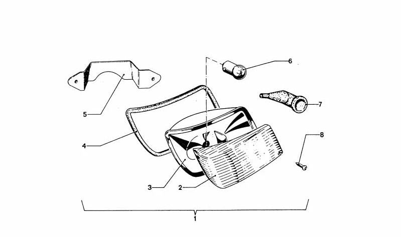 Tulipa izquierda intermitente OEM 63131811099 para BMW E9 (2.5CS, 800CS, 3.0CSL, 3.0CSi). Compatible con modelos del 1968 al 1975. Original BMW.