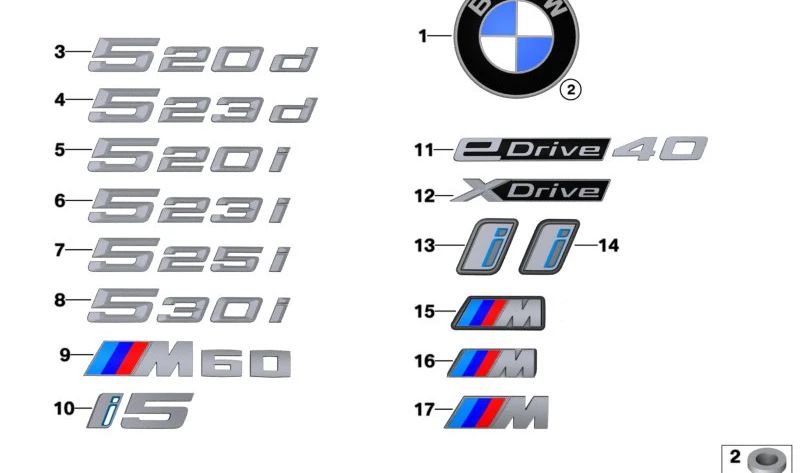 BMW OEM 51145A50987 Emblema frontal para BMW G60 I5 M60 XDRIVE E G61 I5 M60 XDRIVE. Compatível com os modelos desde 2023. peça BMW original.