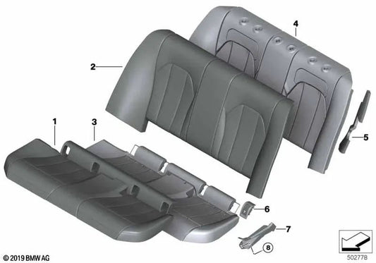Funda de asiento de cuero Oyster OEM 52207956098 para BMW Serie 3 G20, G21 Saloon y Touring. Original BMW.