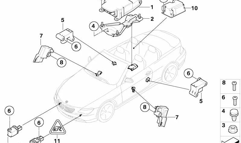 Airbag Control Unit for BMW 6 Series E64 (OEM 65779172020). Original BMW
