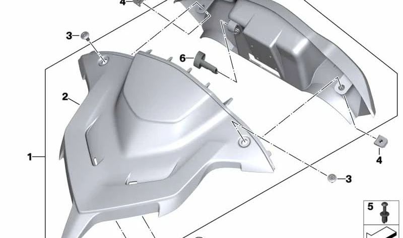 Embelador cinza para a mesa de instrumentos e Navinger OEM 46638553830 para BMW Motorrad R 1200 RT (2013–2018) e R 1250 RT (2018–2020). BMW Motorrad original.