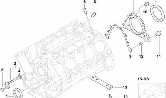 Retén del cigüeñal OEM 11117785374 para BMW E38, E65. Original BMW.