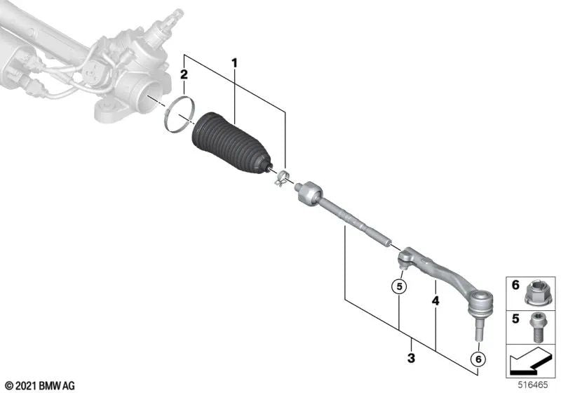 Kit di riparazione Bellle per BMW 5 G60 Series, serie 7 G70, I I20 (OEM 32105A34C17). BMW originale.