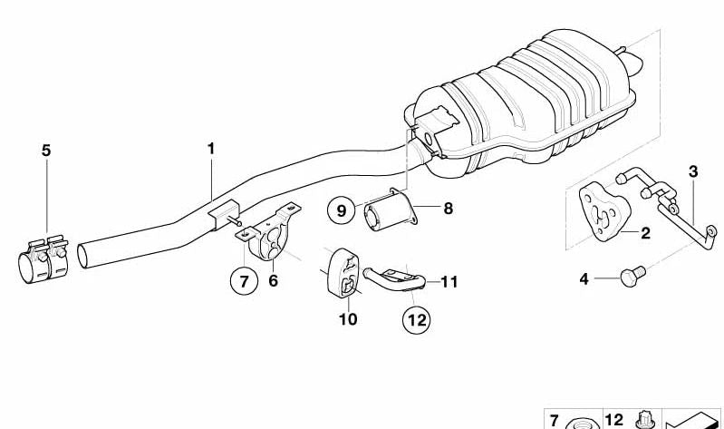 Silent Rear OEM 18317794595 for BMW E46. Original BMW replacement.