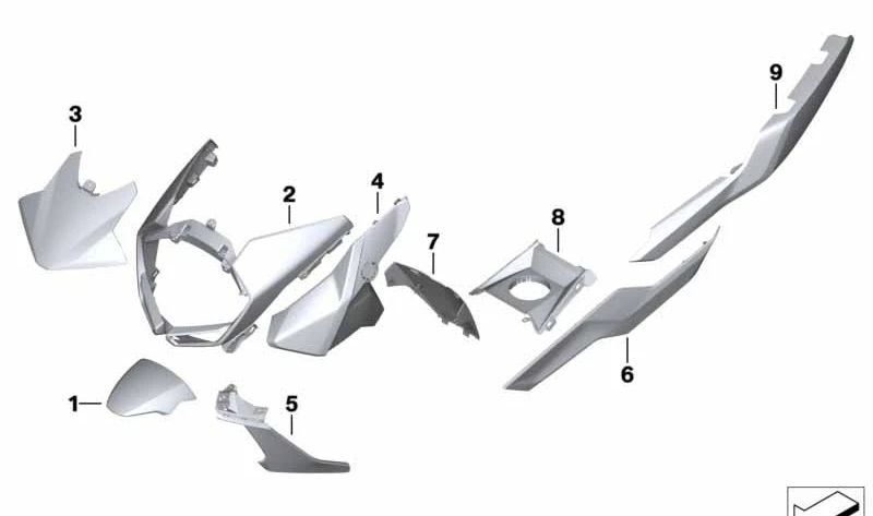Pieza lateral del carenado superior derecho OEM 46638394634 para motos BMW C 400 GT (K08) desde 04/2018 hasta 03/2025. Original BMW Motorrad.