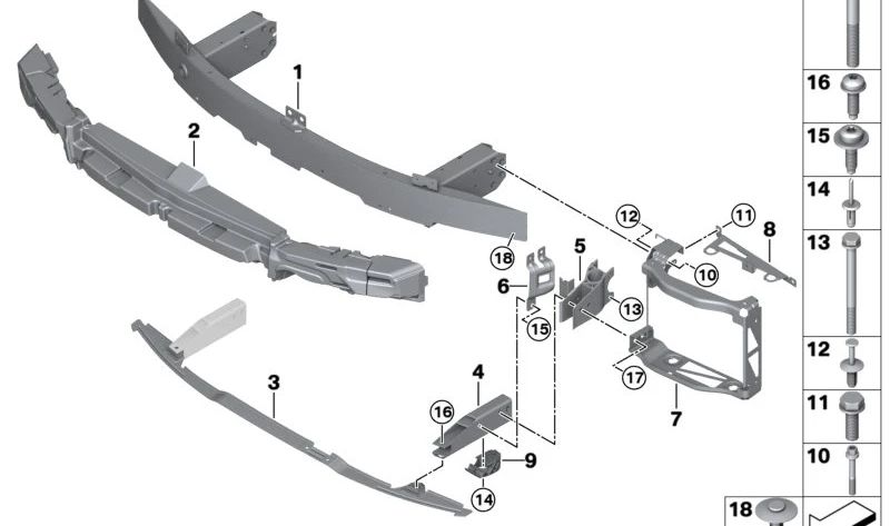 Frontschockdämpfer für BMW G80, G81, G82, G83 (OEM 51118072756). Original BMW