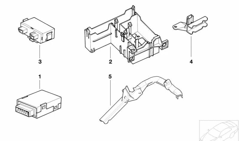 OEM 61138369056 RecePor Modul Support für BMW E36 {316G, 316i, 316i Compact, 316i Coupé, 316i Touring}. Original BMW.