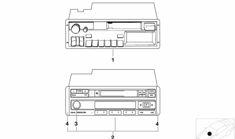 Evelolecedora Cover OEM 65126907823 für BMW E36, Z3. Kompatibel mit BMW Bayern C -Geschäft und umgekehrter RDS. Originaler BMW -Ersatz.