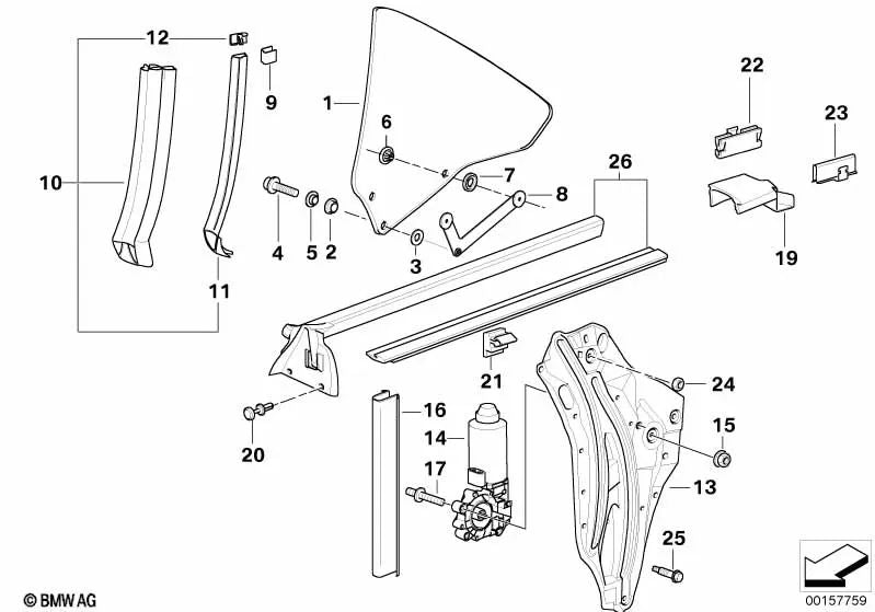 Motor elevalunas izquierdo OEM 67628353839 para BMW Serie 3 E36 318i, 320i... y más. Original BMW.