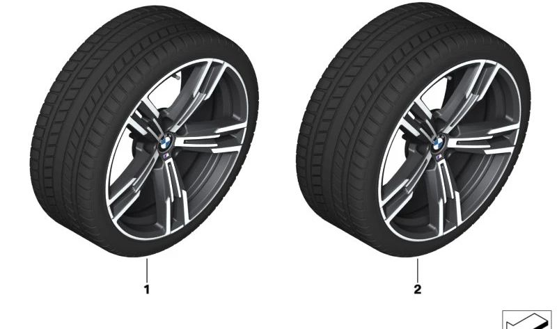 Rueda completa RDC de invierno con neumático de compuesto blando OEM 36115B42457 para BMW G42, G20, G21, G22, G23. Original BMW.