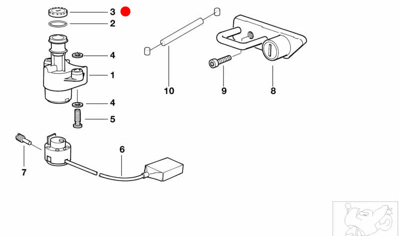 OEM 51252313184 Couverture de verrouillage pour BMW Motorrad F 650 GS, F 650 GS DAKAR, K 1200 GT, K 1200 RS, R 1100 GS, R 1100 R, R 1100 RS, R 1100 RT, R 1100 S. Original BMW Motorrad.