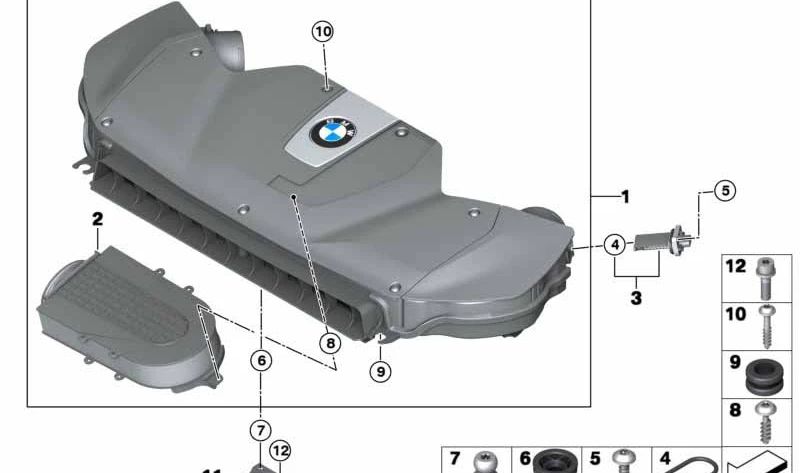 Silenciador de admisión OEM 13717638564 para BMW X5 F15 y X6 F16. Pieza original BMW.