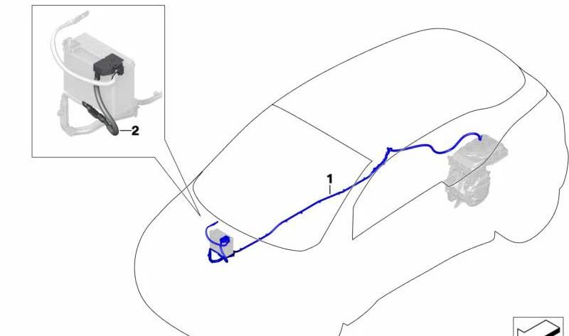 Cable positivo B+ del distribuidor eléctrico OEM 61128801732 para BMW i3 I01, I01N. Original BMW.