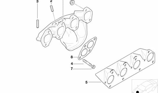 Ableitungskollektor für BMW 3 E36 -Serie, E46 (OEM 11621732924). Original BMW