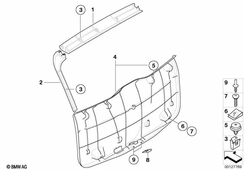 Coater sinistro per BMW E83, E83N (OEM 51493418685). BMW originale.