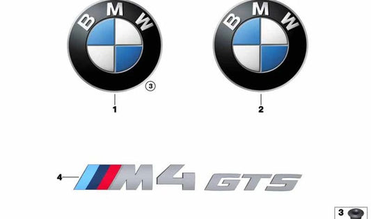 Emblema "M4" para BMW F82, F83. Original BMW.