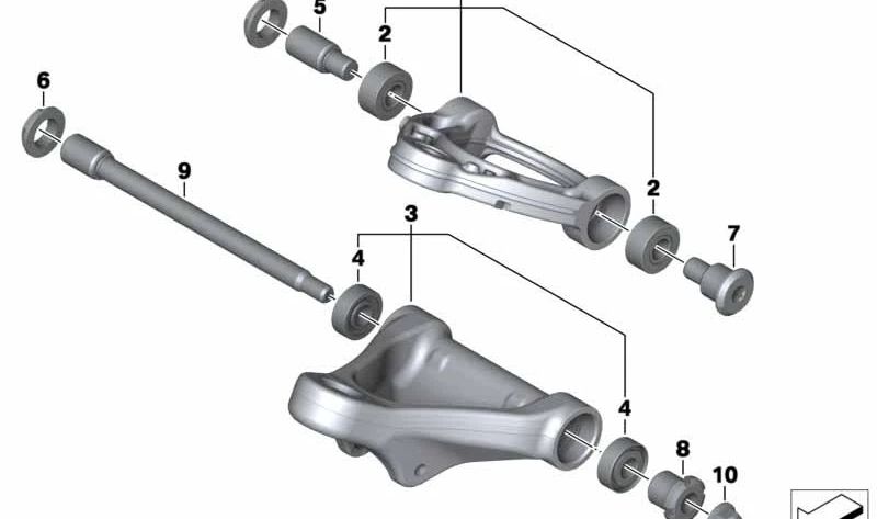 Brazo de suspensión superior OEM 31447677071 para BMW Motorrad R 1200 GS, R 1200 GS Adventure, R 1200 R, R 1200 RT, R nineT y R nineT Scrambler. Original BMW Motorrad.