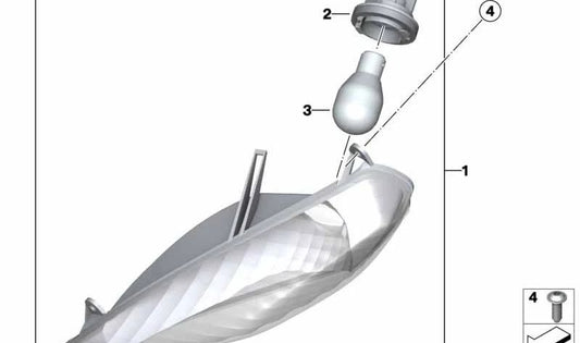 Indicador de direção dianteiro esquerdo branco OEM 63137714087 para motocicletas BMW R1200RT, R900RT. Originais BMW Motorrad.