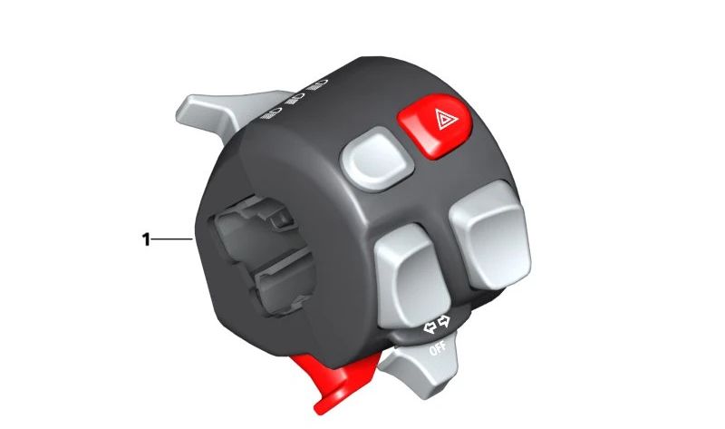 Interruptor combinado izquierdo OEM 61318549067 para motos BMW S 1000 RR (K46). Original BMW Motorrad.