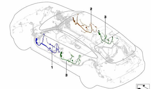 Passenger Side Wiring Harness for BMW 4 Series F32 (OEM 61129337221). Original BMW