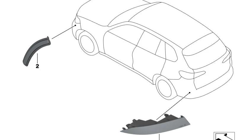 Reflector lateral derecho OEM 63147437084 para BMW G07, G29, G30, G31, G32, G38, G42, G87, I20, iX M60. Original BMW.