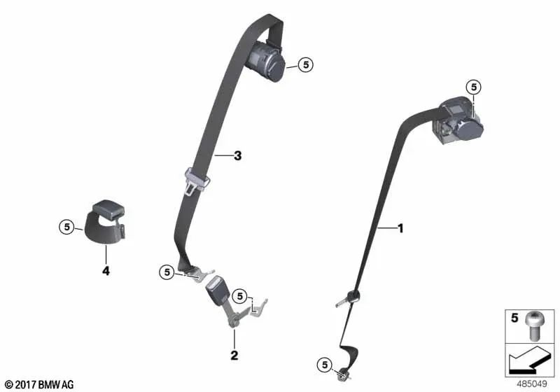 Zentraler oberer Heckgürtel für BMW 6 G32 -Serie, G32N (OEM 72117431258). Original BMW.