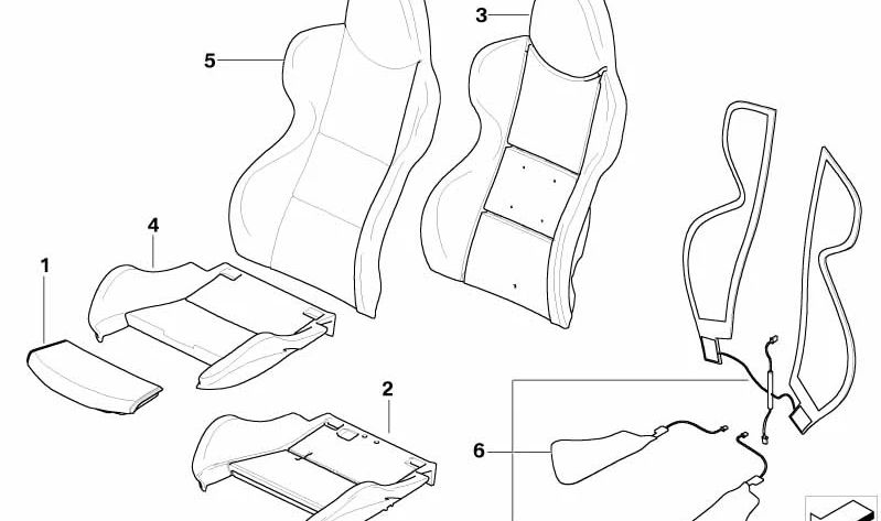 Funda de asiento de cuero derecho OEM 52107909236 para BMW E85, E86. Original BMW.