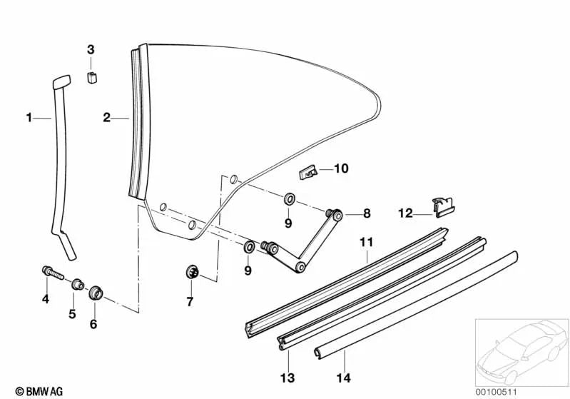 Rechte Karte für BMW E31 (OEM 51361970060). Original BMW
