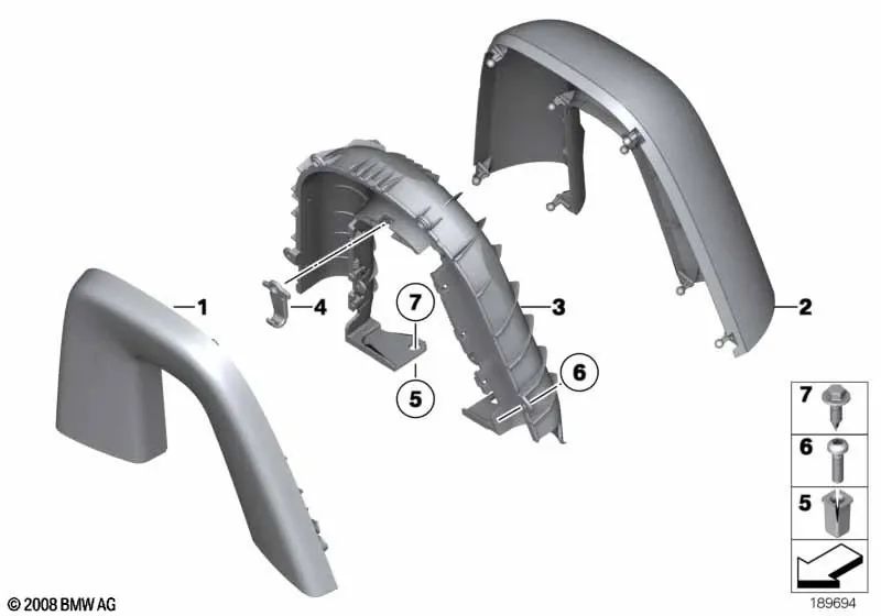 Cabide direito OEM 51439183912 para BMW Z4 E89. BMW genuíno.