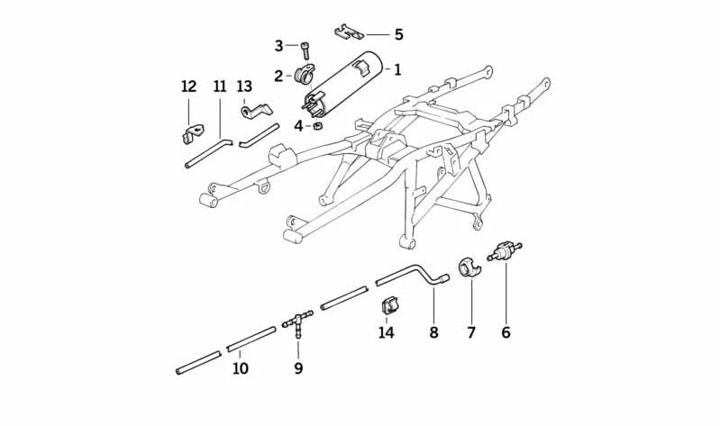 Soporte válvula de ventilación del depósito OEM 13901717292 para BMW E30, E36, E34, E24, E32, E38, E31, Z1. Pieza original BMW.