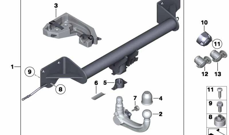 Bola Traja T -Tequel OEM 71606790374 per BMW X1 E84. Accessorio BMW originale.