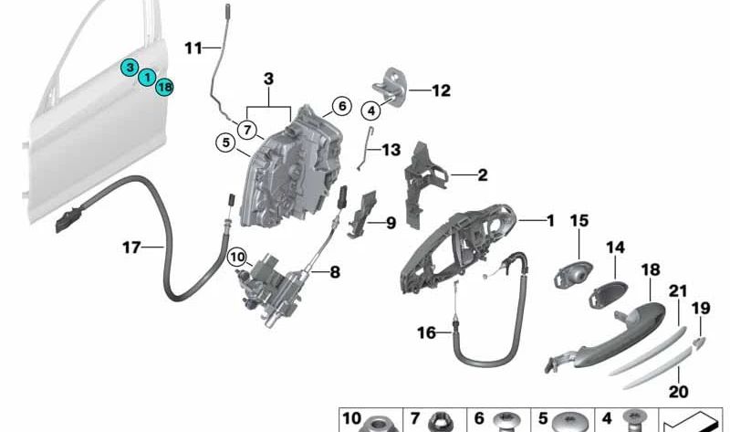 OEM 51217339476 Supporto del gruppo anteriore sinistro per BMW F90, G30, G31, G38. BMW originale.