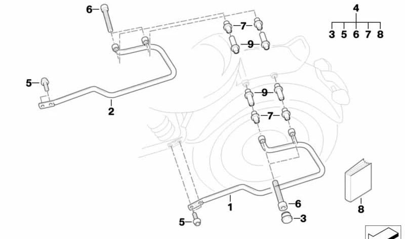 Albarda OEM à droite 46542319510 pour les motos BMW R 850 C, R 1200 C, R 1200 C Montauk. BMW original Motorrad.